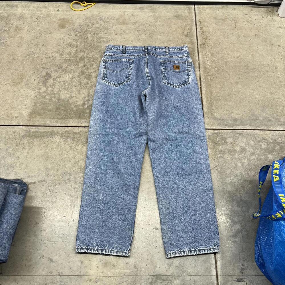 vintage carhartt faded blue relaxed baggy fit jeans size 38 x 30 - Picture 4 of 4